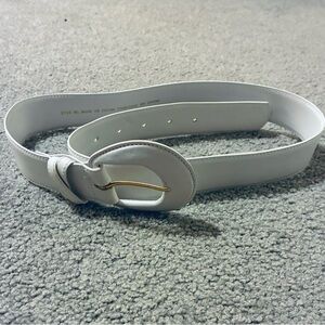 Y2K white leather belt